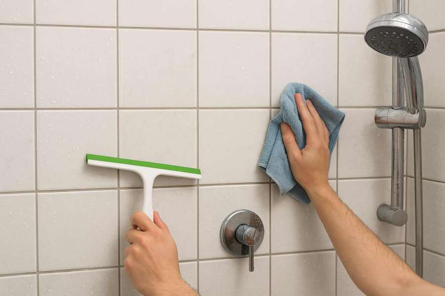 Dusche säubern nach dem Duschen