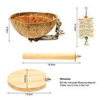 4er Natur Kokosnuss Vogelnest Set