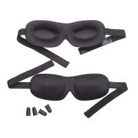  	2er-Set 3-D-Schlafmasken mit Ohrstöpseln von Pearl