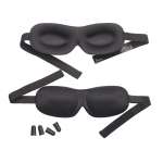  	2er-Set 3-D-Schlafmasken mit Ohrstöpseln von Pearl