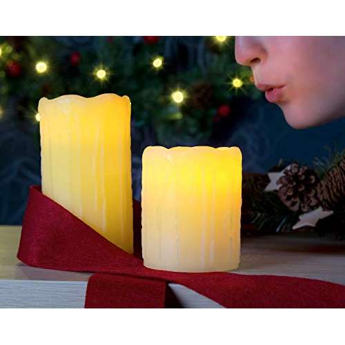 2er-Set LED-Echtwachskerzen von Pearl