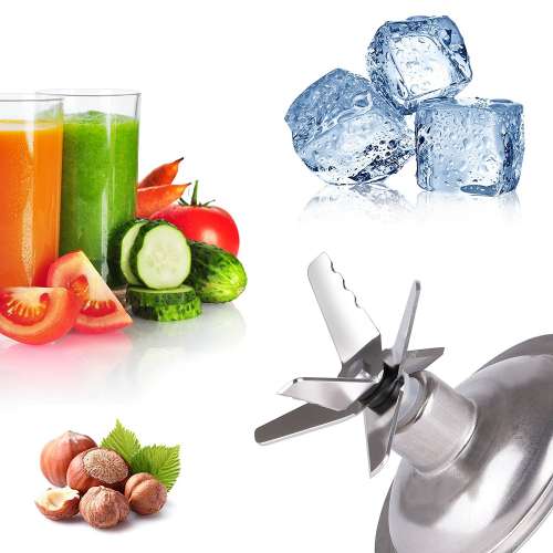 Ein Standmixer zerkleinert mit Klingen