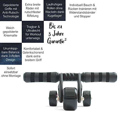 Premium Ab Roller 3-Wheeler von Sportastisch