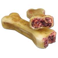 Schecker gefüllter Salami Kauknochen Hundeleckerli