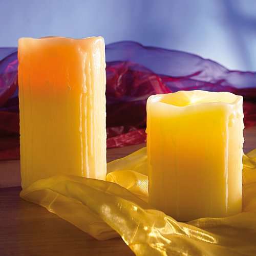 2er-Set LED-Echtwachskerzen von Pearl