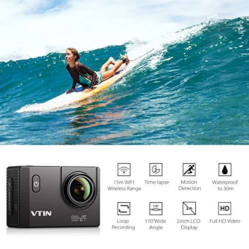 VTIN Wasserdichte 2 Zoll 1080P Action Cam