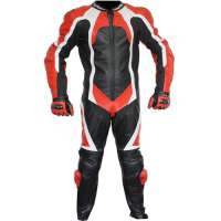 German Wear Einteiler Motorrad Lederkombi aus Rindsleder Rot