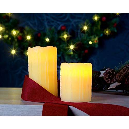 2er-Set LED-Echtwachskerzen von Pearl
