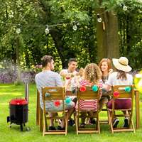 Relaxdays Gulaschkanone schwarz/rot