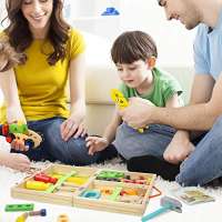 Werkzeugkoffer Kinder Holz Werkzeug Werkzeugkasten Baukasten