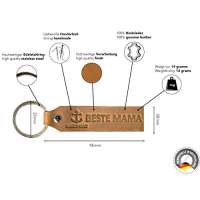 ANKERPUNKT Schlüsselanhänger Leder mit Gravur Beste Mama