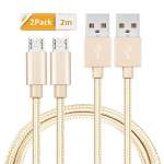 Micro USB Nylon 2m USB Ladekabel