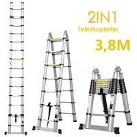 FEMOR 3.8M Alu Klappleiter und Teleskopleiter