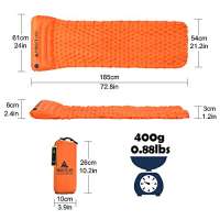 Hikentur aufblasbare Isomatte mit Kopfkissen