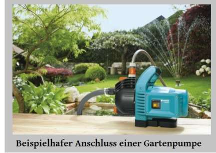Beispielhafer Anschluss einer Gartenpumpe