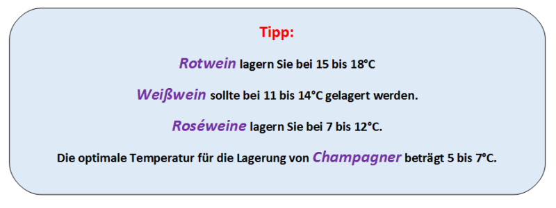 Beste Temperaturen zum lagern von Wein