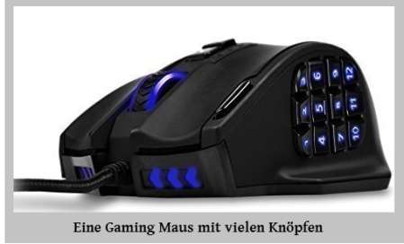 Gaming Maus mit vielen Knöpfen