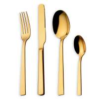 HOMQUEN 16-Teiliges Gold-Besteck-Set