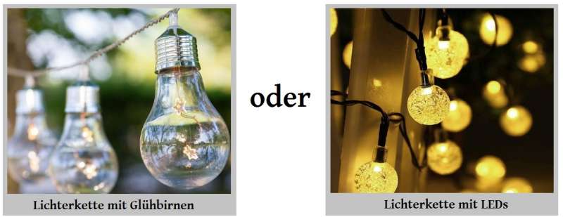 LED Lichterkette oder Lichterkette mit Glühbirnen