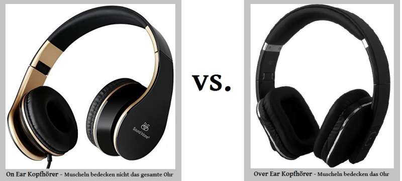 On Ear Kopfhörer im Vergleich zu Over Ear Kopfhörern