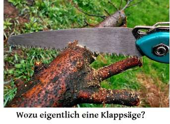 Sägen mit einer Klappsäge