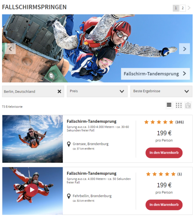 Erlebnisgeschenk buchen